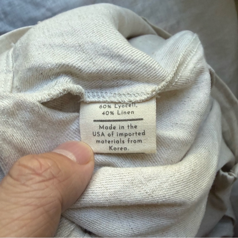 NWT SITE-SEE cream ivory‎ lyocell line wide leg pull on elastic cropped pants - Picture 7 of 7
